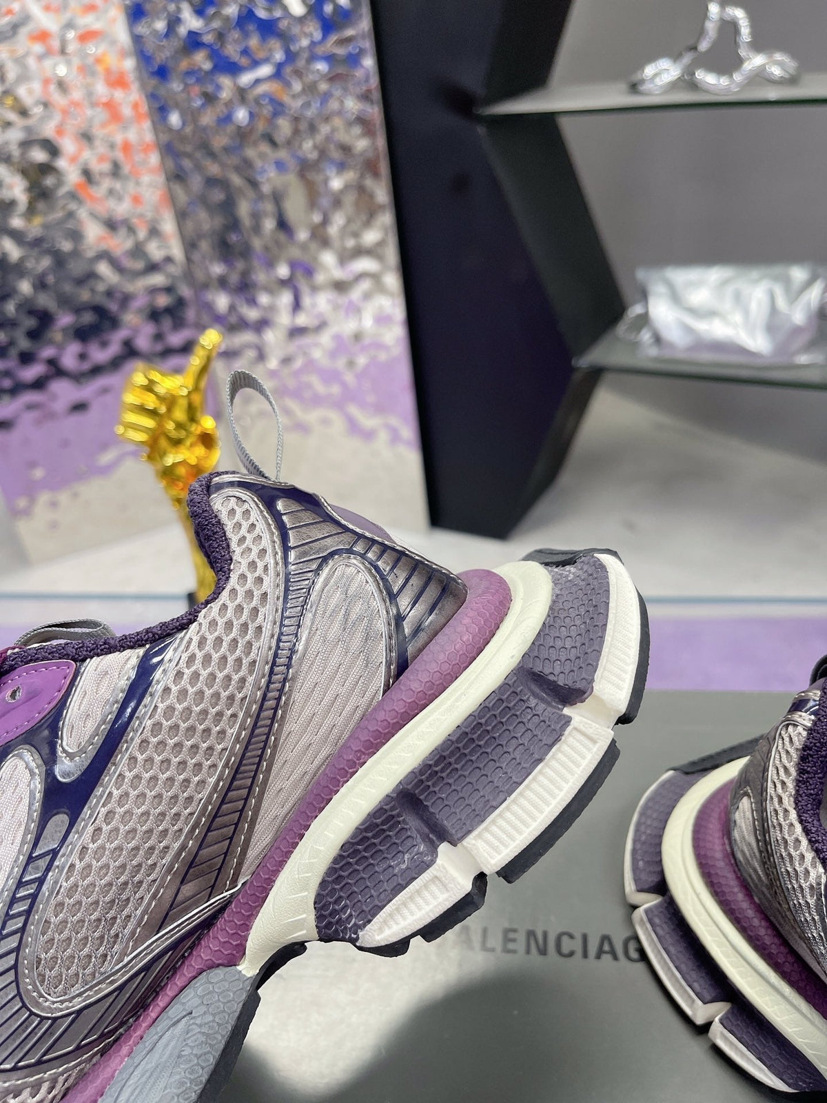 3XL SNEAKER IN PURPLE MIX GRAY MESH AND POLYURETHANE