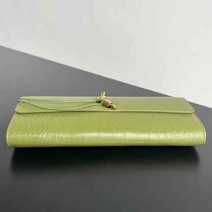 ANDIAMO CLUTCH 31 IN BARLEY CORN CROCODILE PATTERN CALFSKIN