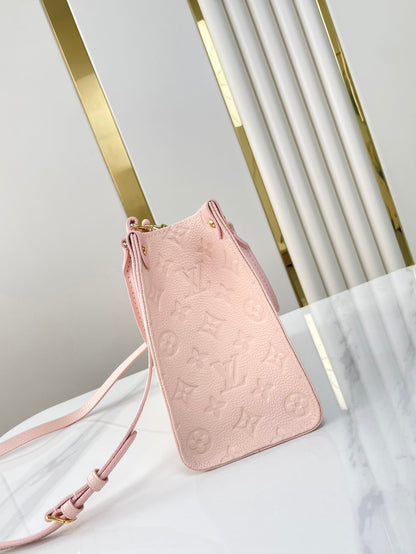 ONTHEGO PM 25 IN OPALE PINK MONOGRAM EMPREINTE LEATHER