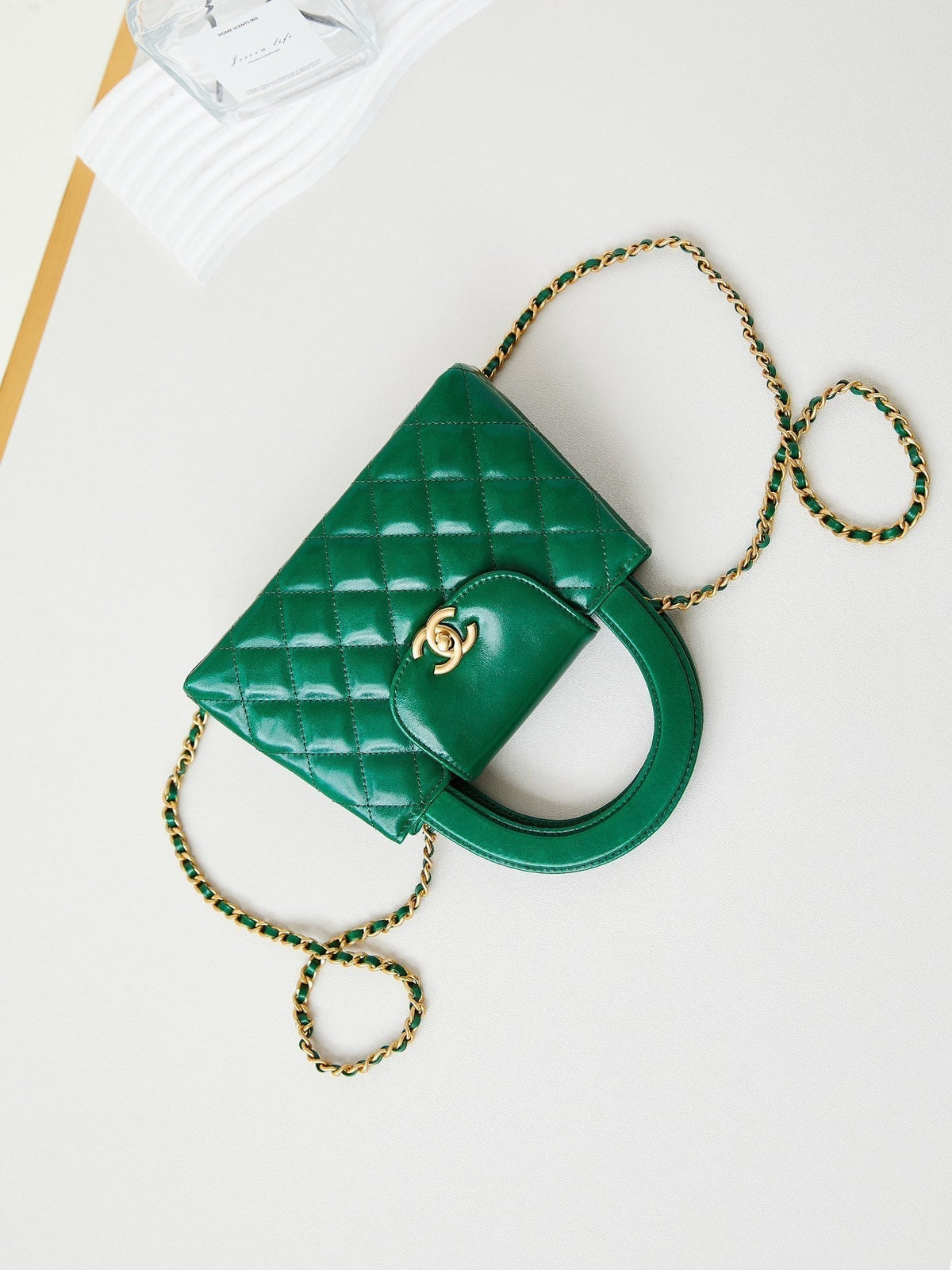 CHANEL KELLY MINI 19 BAG IN GREEN FOREST CALFSKIN