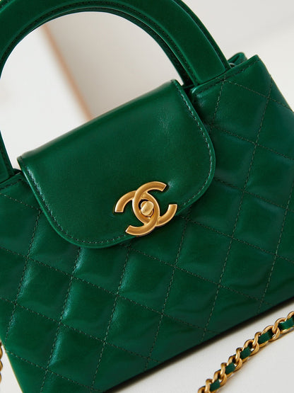 CHANEL KELLY MINI 19 BAG IN GREEN FOREST CALFSKIN