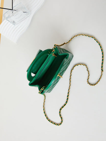 CHANEL KELLY MINI 19 BAG IN GREEN FOREST CALFSKIN