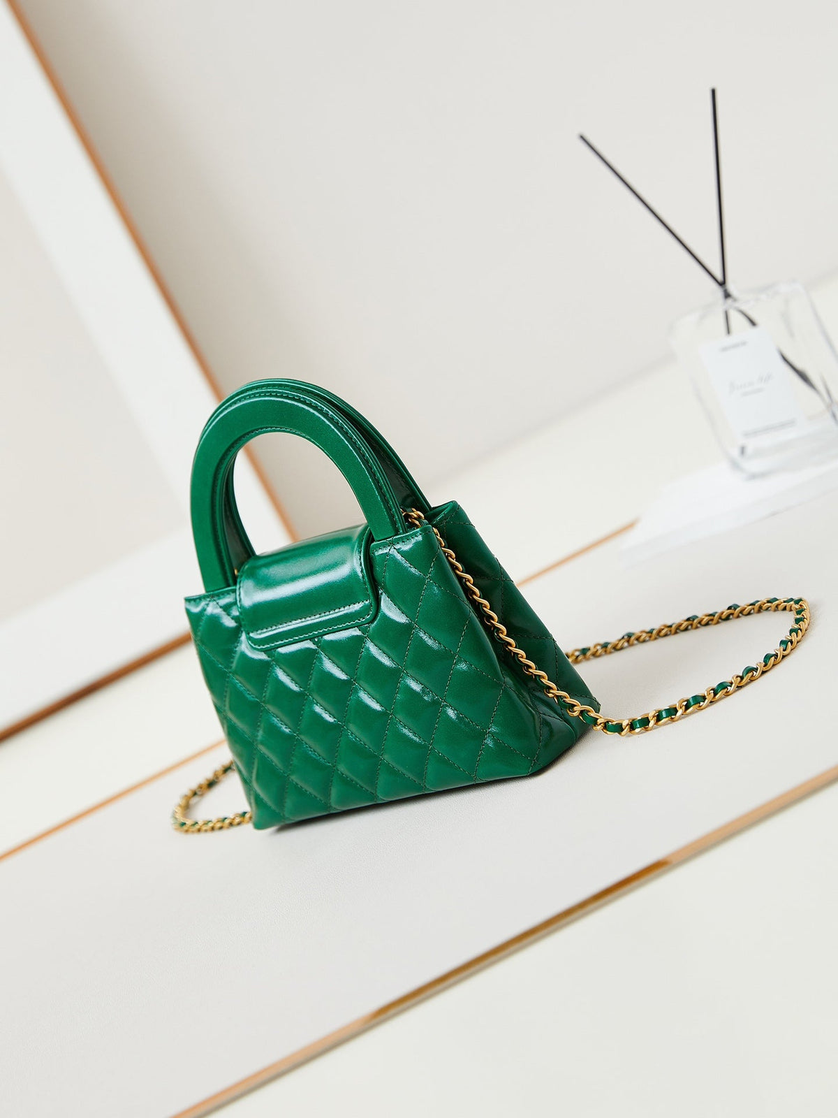 CHANEL KELLY MINI 19 BAG IN GREEN FOREST CALFSKIN