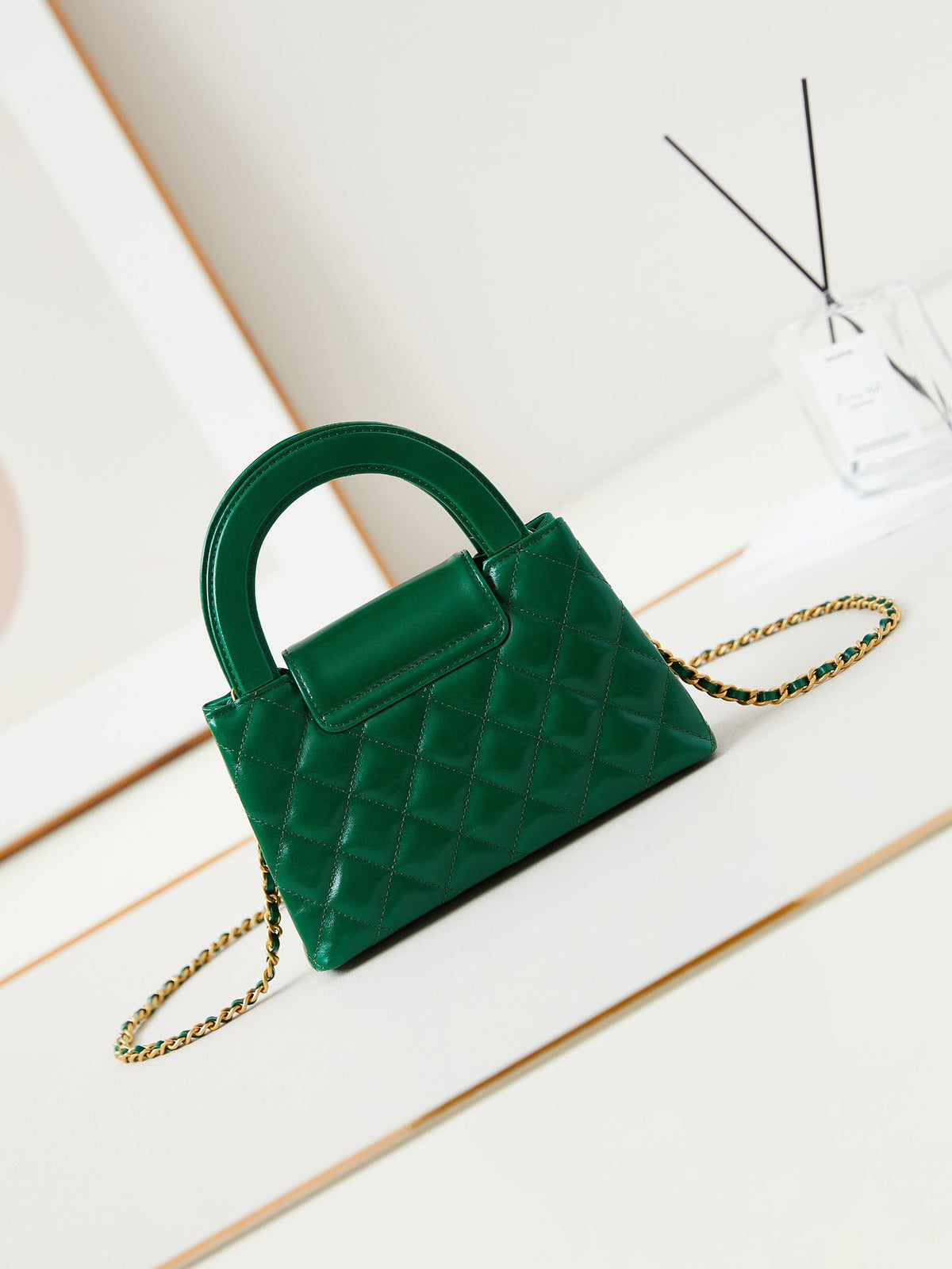 CHANEL KELLY MINI 19 BAG IN GREEN FOREST CALFSKIN