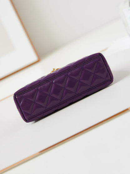 CHANEL KELLY MINI 19 BAG IN INDIGO PURPLE CALFSKIN