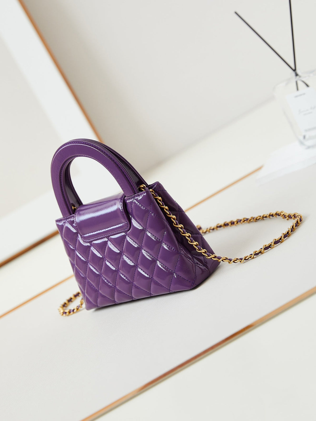 CHANEL KELLY MINI 19 BAG IN INDIGO PURPLE CALFSKIN
