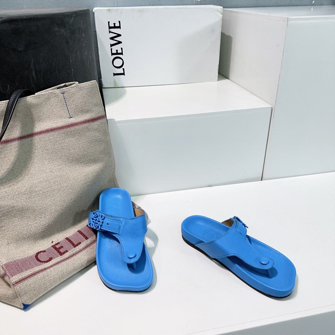 LW THONG SANDALS TRUE BLUE CALFSKIN