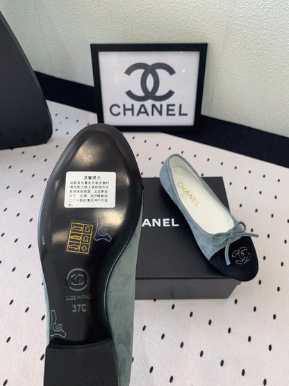 BALLET FLAT ICEBERG BLUE MIX BLACK VELVET