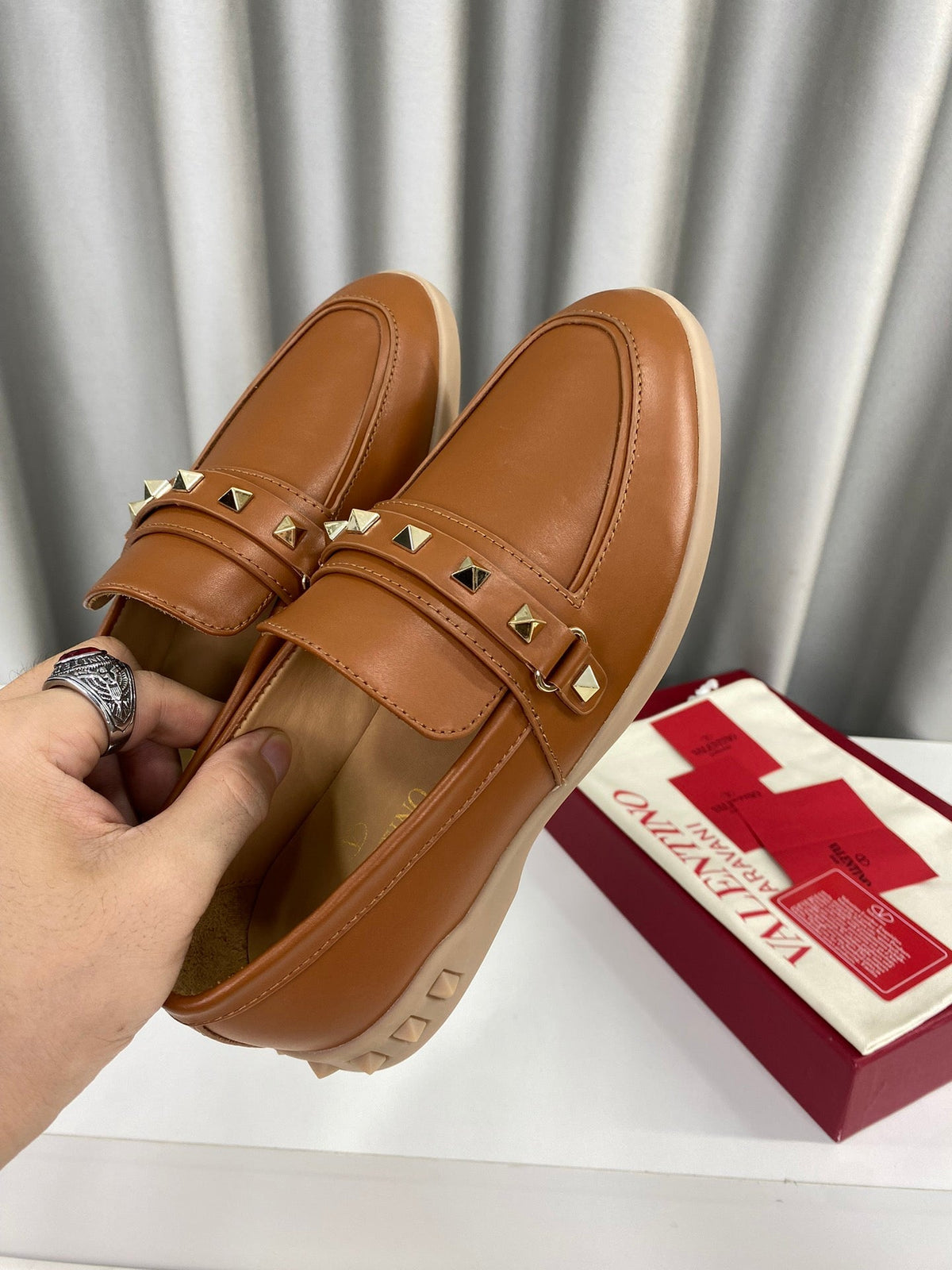 LEISURE FLOWS SPLIT LOAFER IN BRONZE BROWN CALFSKIN
