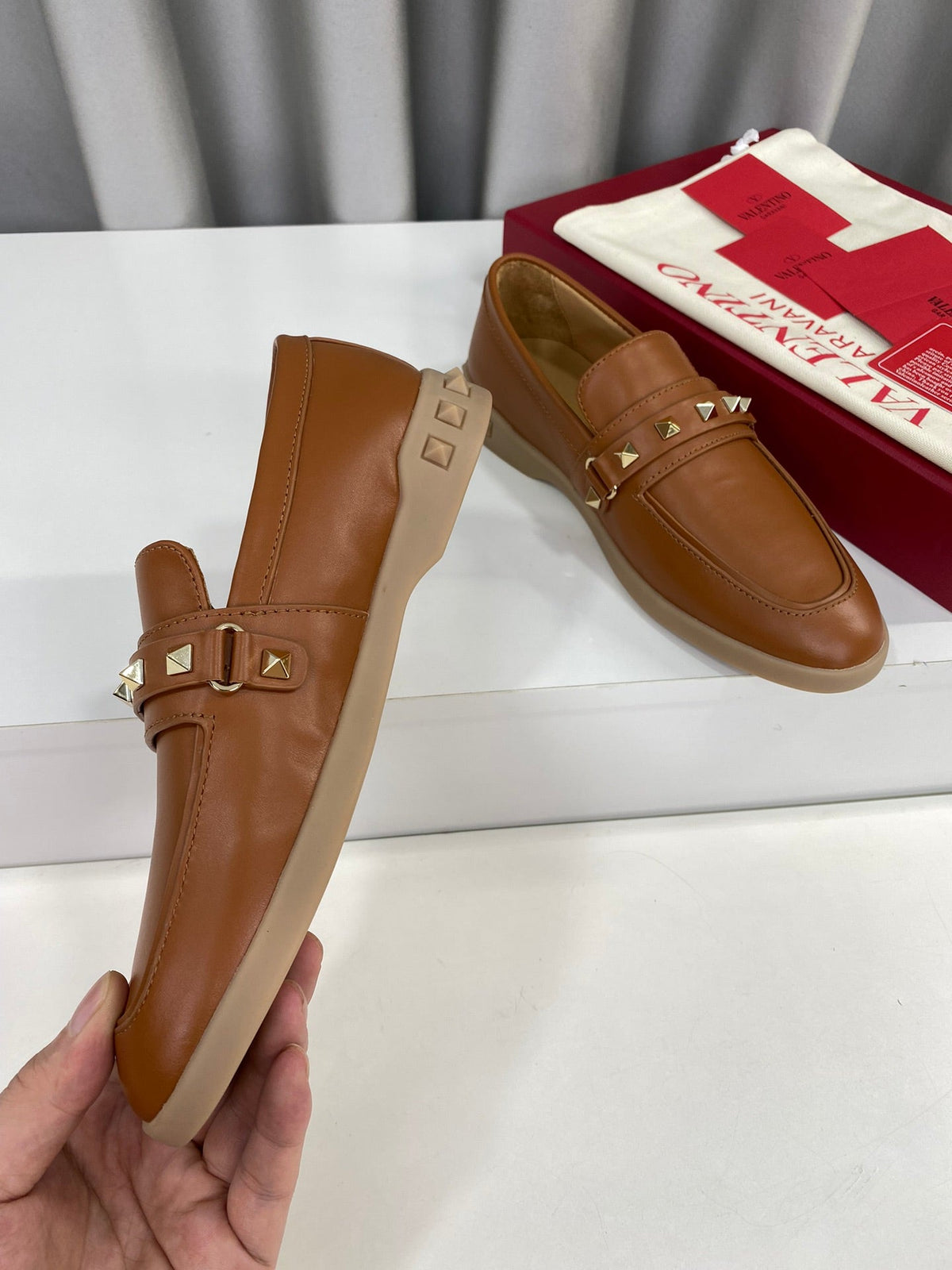 LEISURE FLOWS SPLIT LOAFER IN BRONZE BROWN CALFSKIN