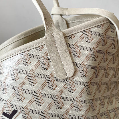 ANJOU MINI BAG 20 IN BEIGE GOYARDINE CANVAS AND CALFSKIN
