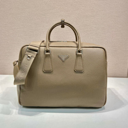 BRIEFCASE 40 IN DRIED MOSS GRAINED CALFSKIN
