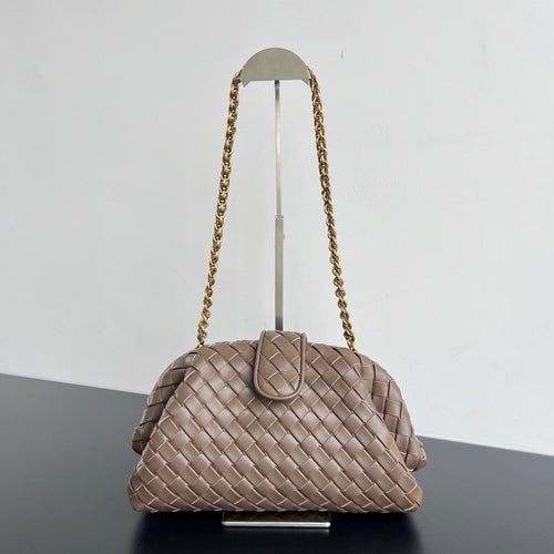LAUREN 1980 BAG 31 IN WOOD BROWN LAMBSKIN GOLD STRAP
