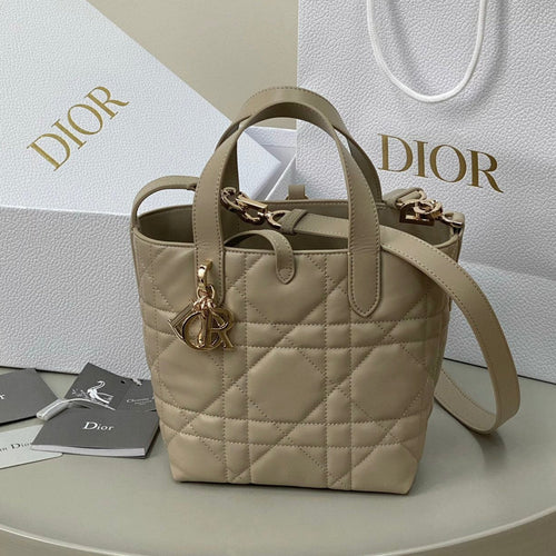MINI TOUJOURS BUCKET BAG 18 IN BEIGE CANNAGE CALFSKIN
