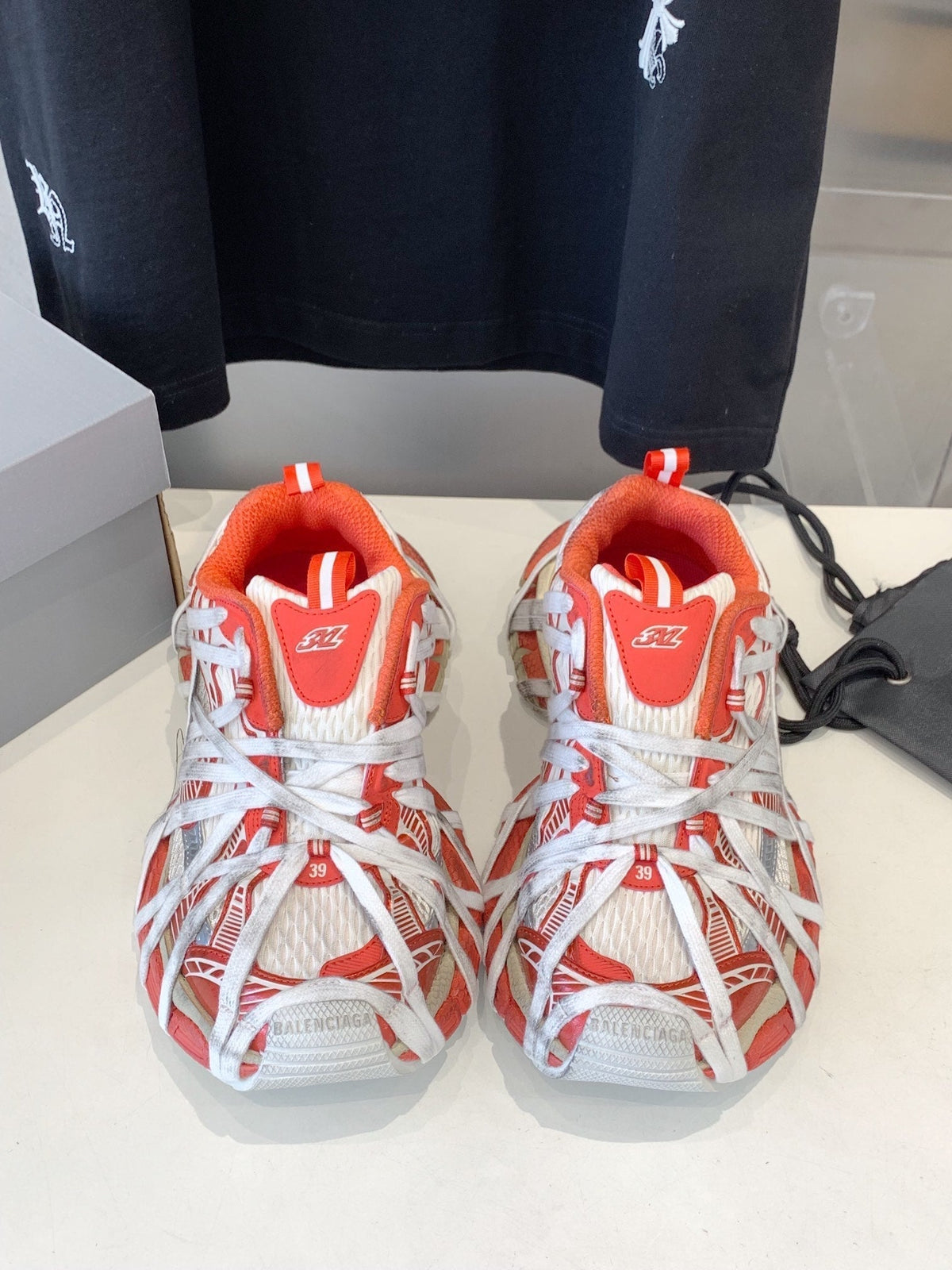 3XL EXTREME LACE SNEAKER ORANGE MIX DUST WHITE AND SILVER