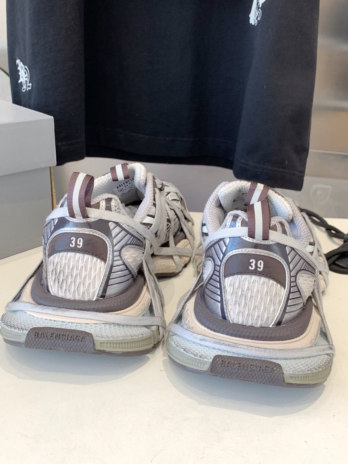 3XL EXTREME LACE SNEAKER BROWN MIX DUST WHITE AND SILVER