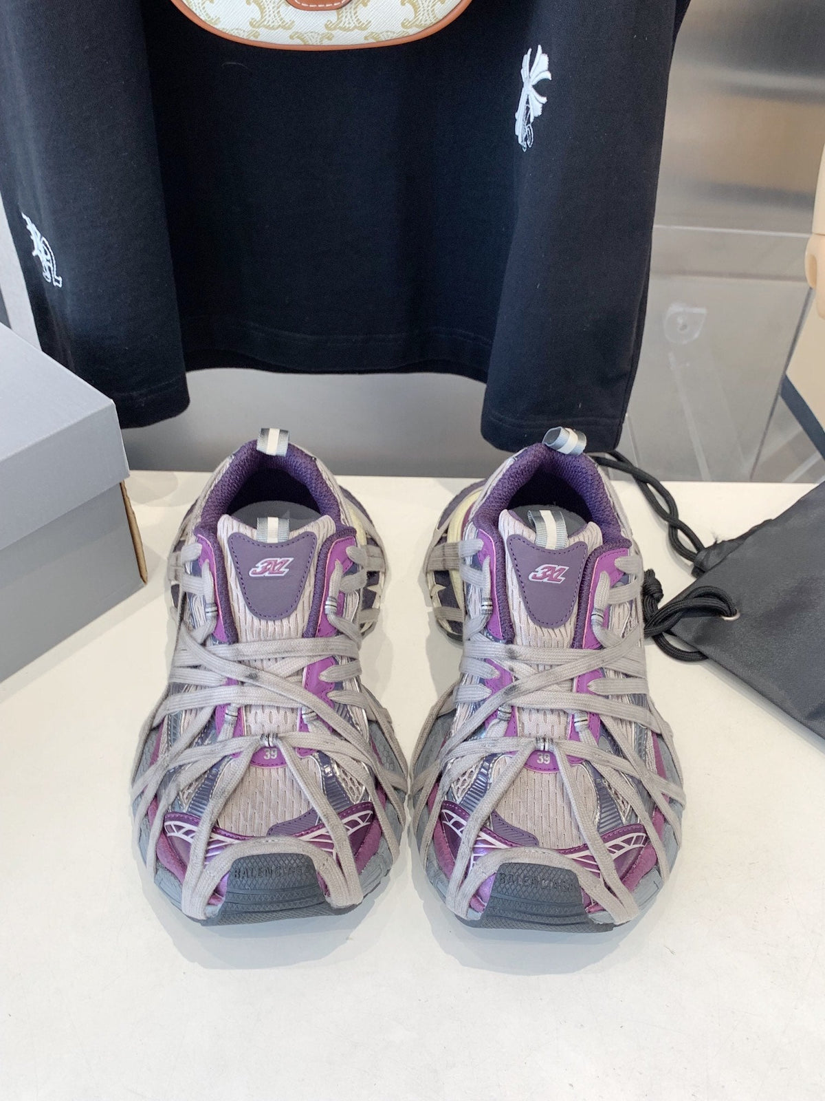 3XL EXTREME LACE SNEAKER PURPLE AND GRAY