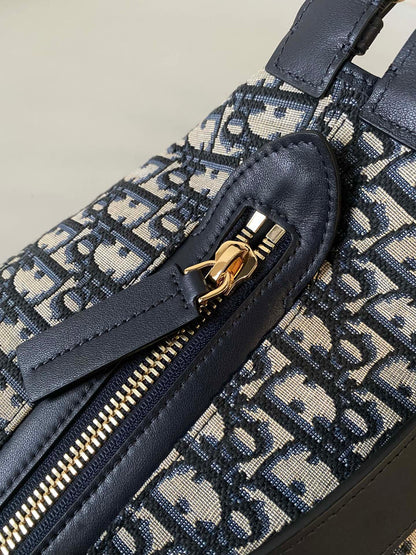 LARGE D-JOURNEY SHOULDER BAG 33 IN BLACK MONOGRAM OBLIQUE JACQUARD