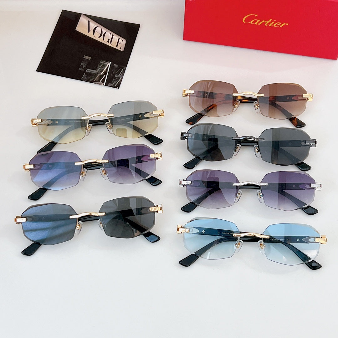 C DE RIMLESS GEOMETRIC FRAME SUNGLASSES CT0902S IN METAL AND ACETATE