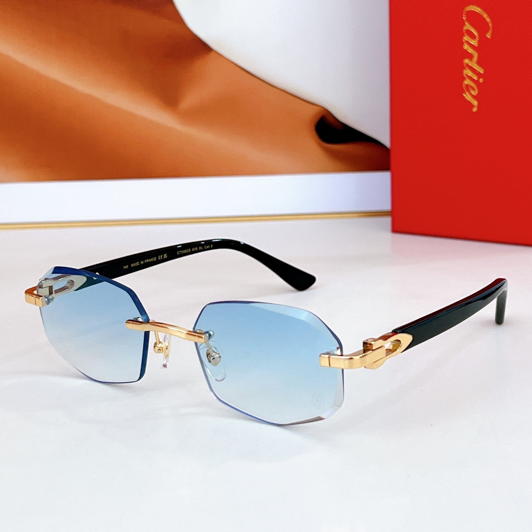 C DE RIMLESS GEOMETRIC FRAME SUNGLASSES CT0902S IN METAL AND ACETATE