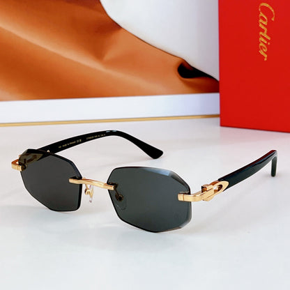 C DE RIMLESS GEOMETRIC FRAME SUNGLASSES CT0902S IN METAL AND ACETATE