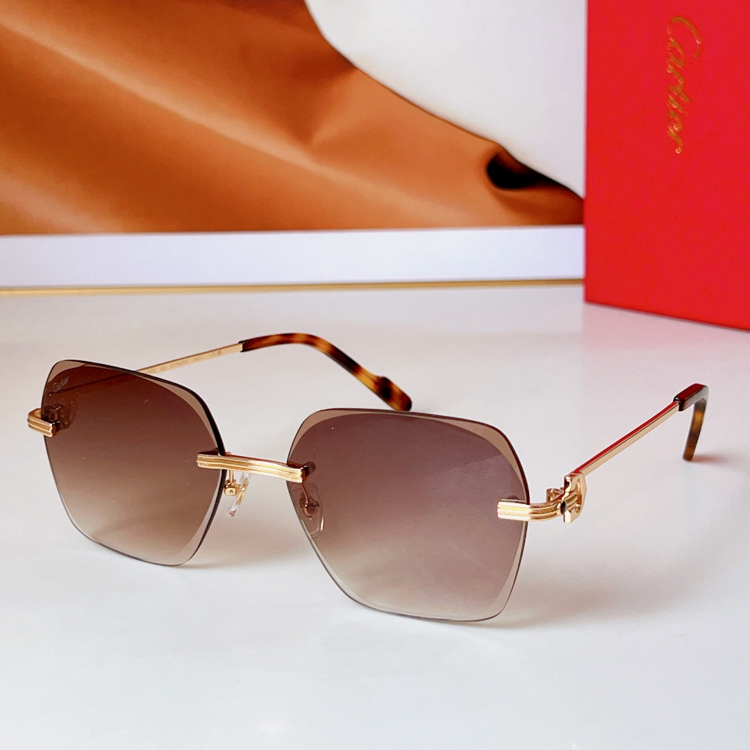 C DE RIMLESS SQUARE FRAME SUNGLASSES CT0625S IN METAL
