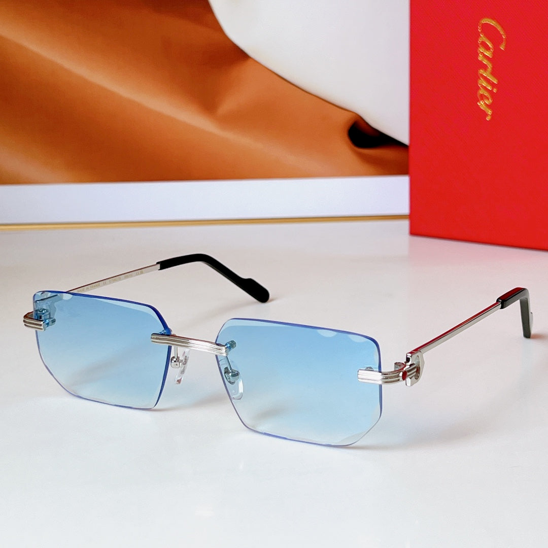 C DE RIMLESS RECTANGULAR FRAME SUNGLASSES CT0627S IN METAL