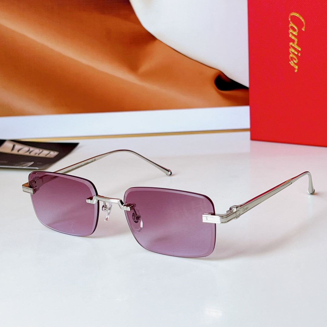 C DE RIMLESS RECTANGULAR FRAME SUNGLASSES 580851 IN METAL