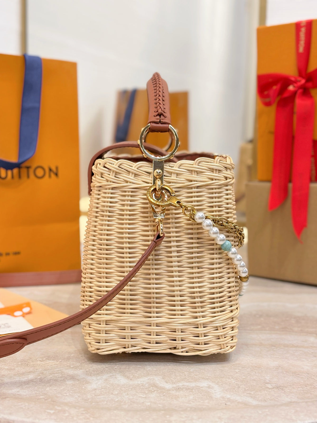 Louis Vuitton Capucines BB Handbag Brown Beige