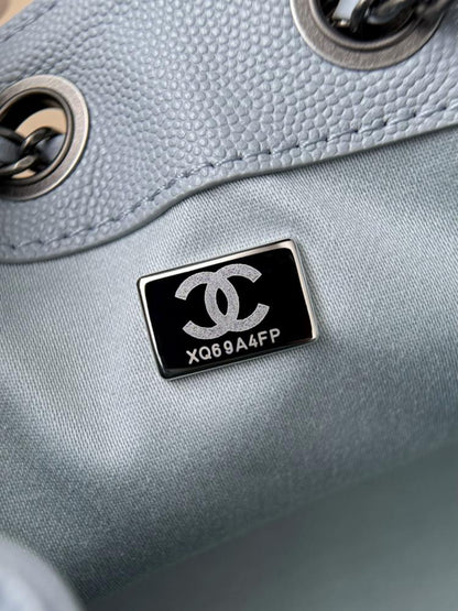 Chanel 25 Mini Blue Ruthenium Hardware
