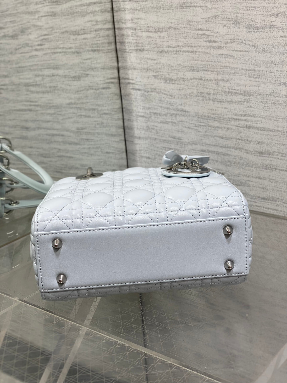 Dior Small Lady Dior Bag in Ice Blue Cannage