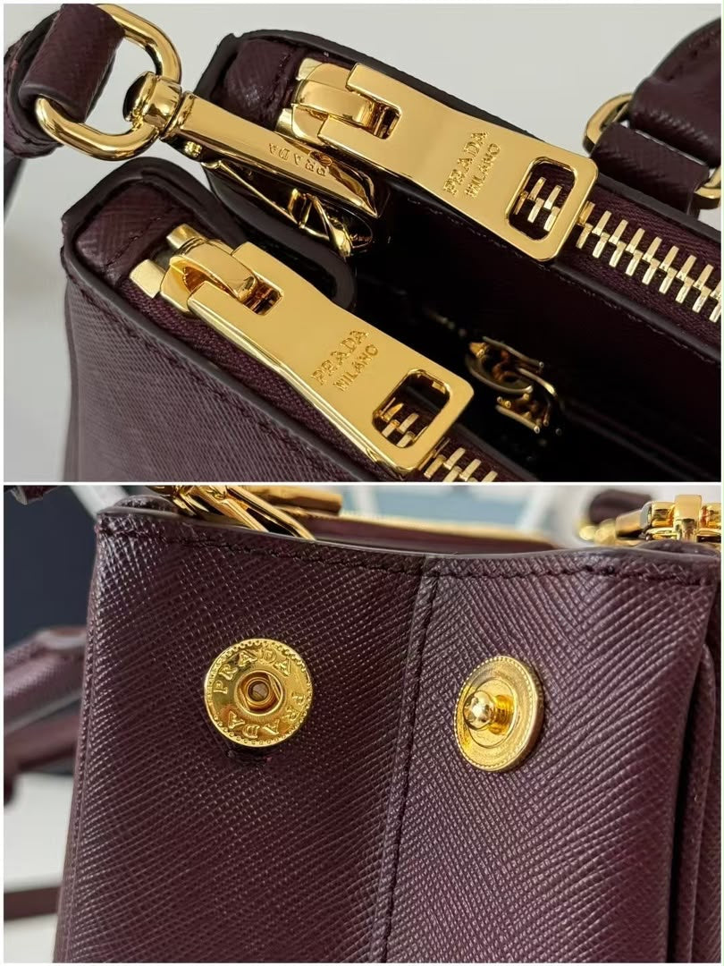 Prada Galleria small burgundy Saffiano leather