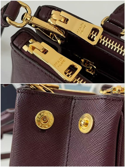 Prada Galleria small burgundy Saffiano leather