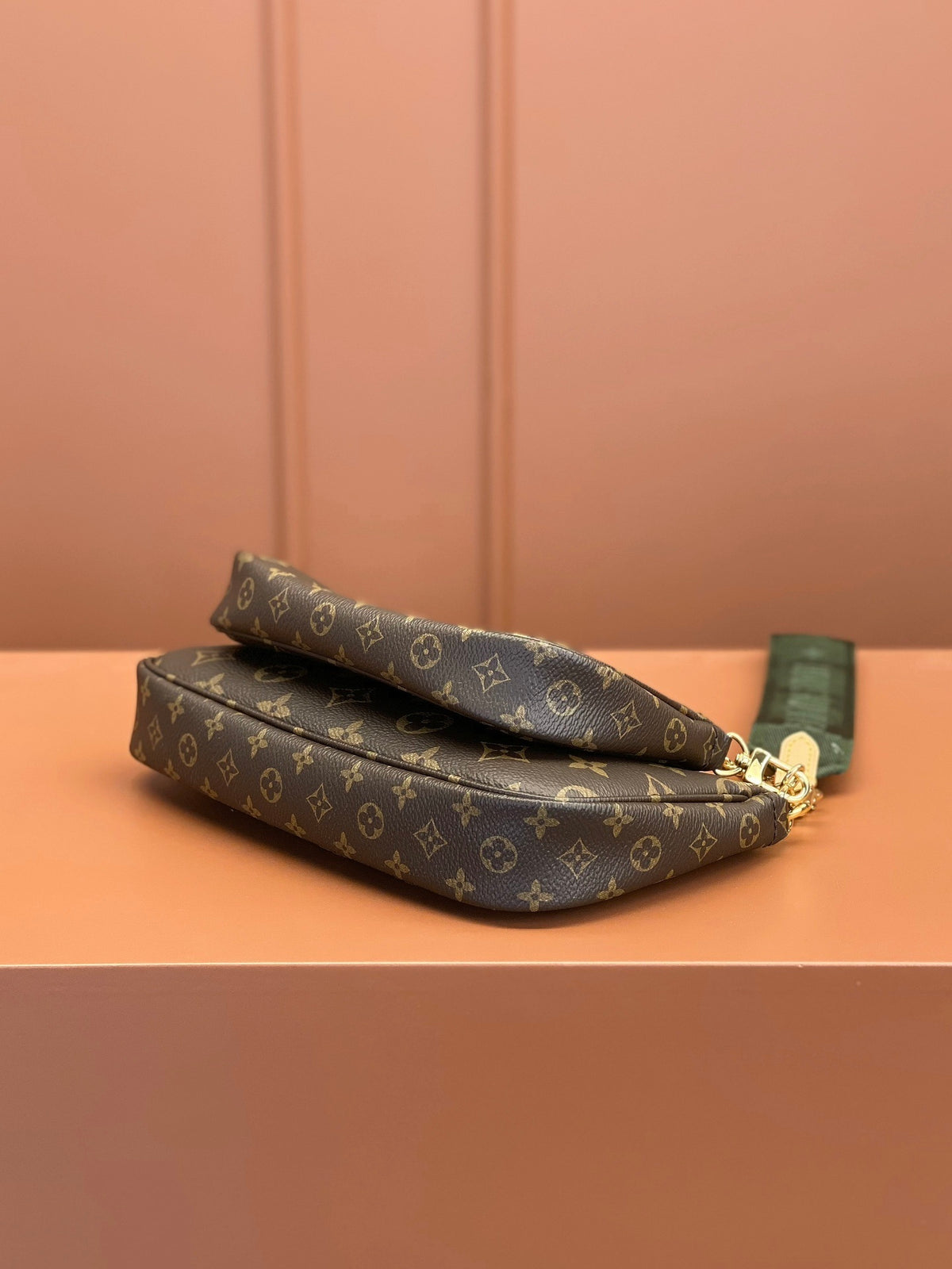 Louis Vuitton LV Multi Pochette Handle Fabric Green Handbags Monogram