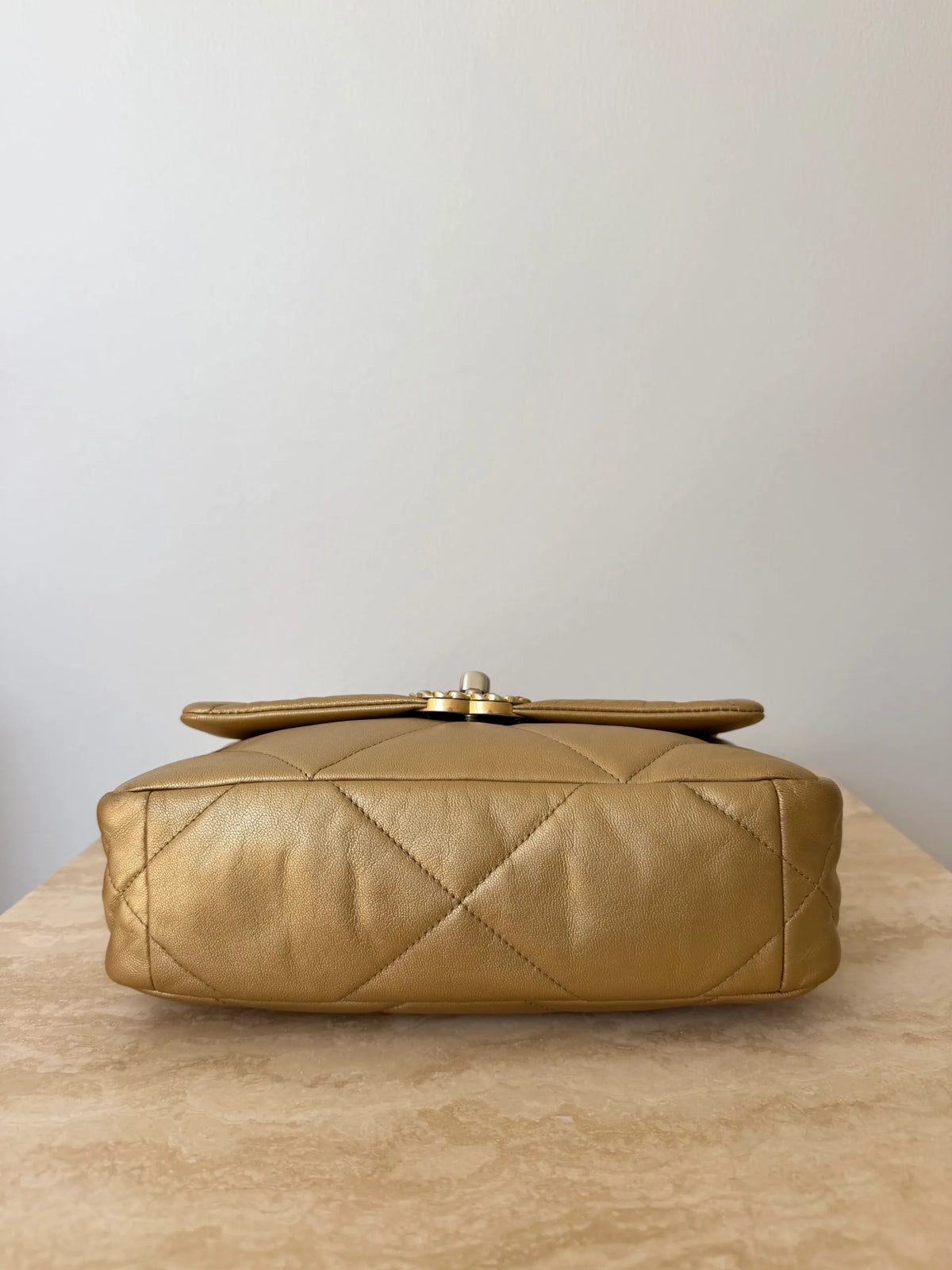 Chanel 19 Small Metallic Gold Lambskin
