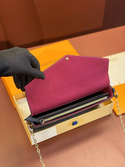 Louis Vuitton Félicie Pochette in black and beige Bicolor
