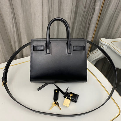 Ysl Nano Sac De Jour Black Smooth Leather Gold-tone Metal
