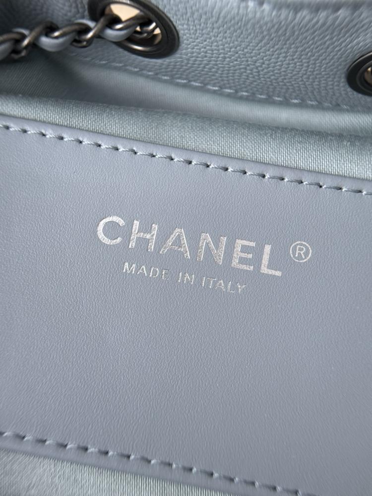 Chanel 25 Mini Blue Ruthenium Hardware