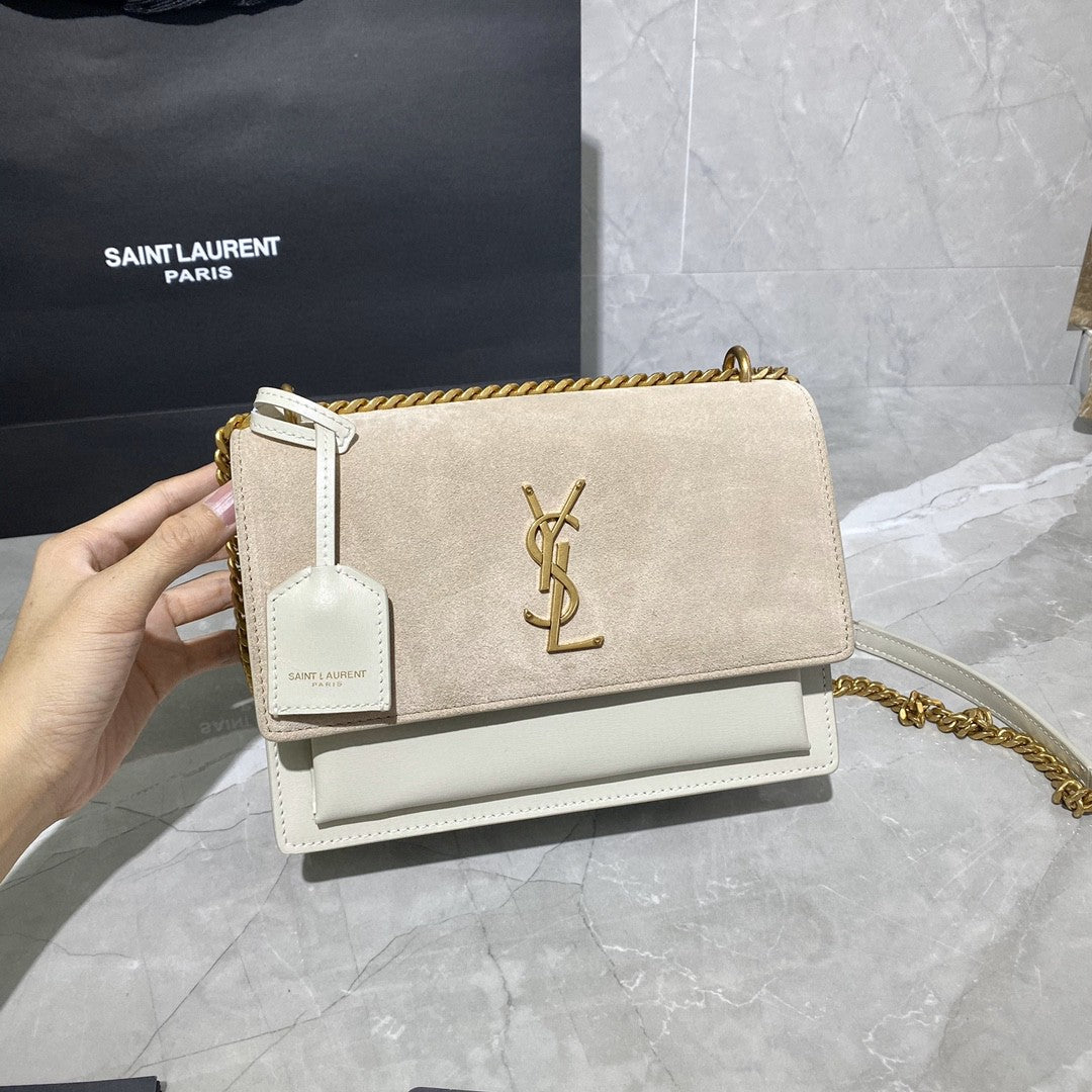 Saint Laurent Sunset Shoulder Bag ‘Sea Salt’