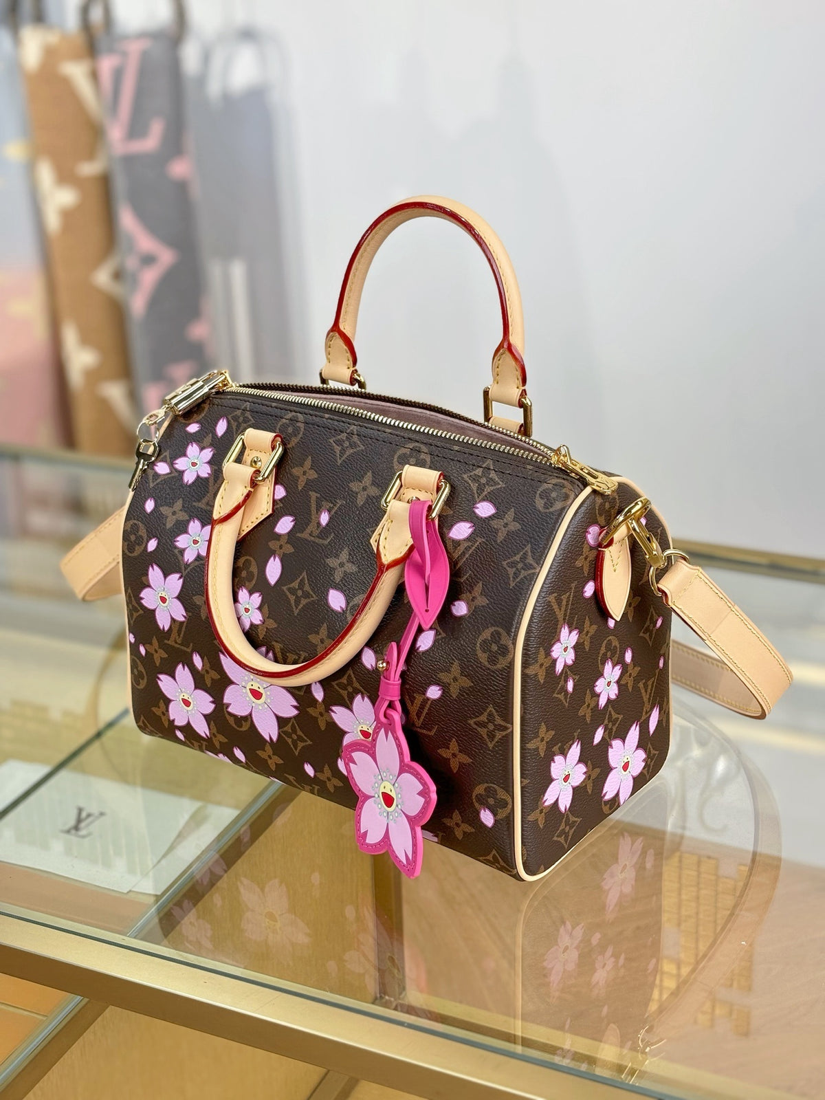 Louis Vuitton x Takashi Murakami Monogram Cherry Blossom Speedy Bandoulière 25