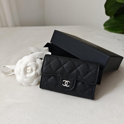 Chanel Wallet black with sliver hardware