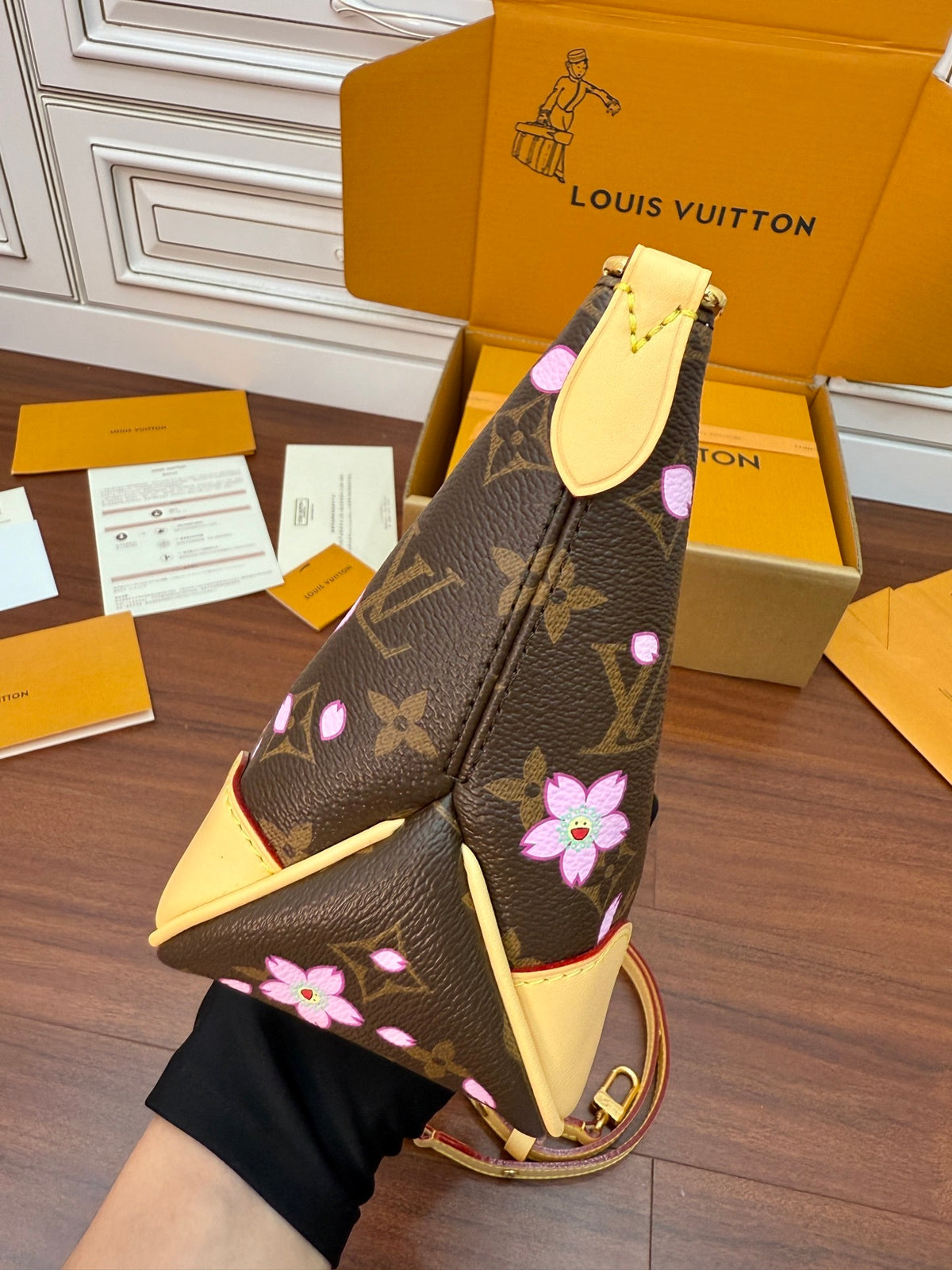 Louis Vuitton x Takashi Murakami Cherry Blossom Boulogne PM bag