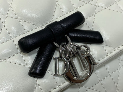 Dior My Dior Mini Bag in white and black lambskin