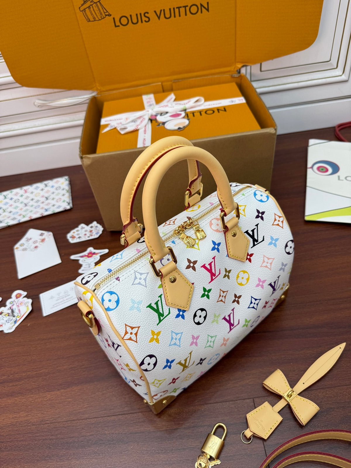 Louis Vuitton x Takashi Murakami Monogram Multicolor Speedy Bandoulière 25