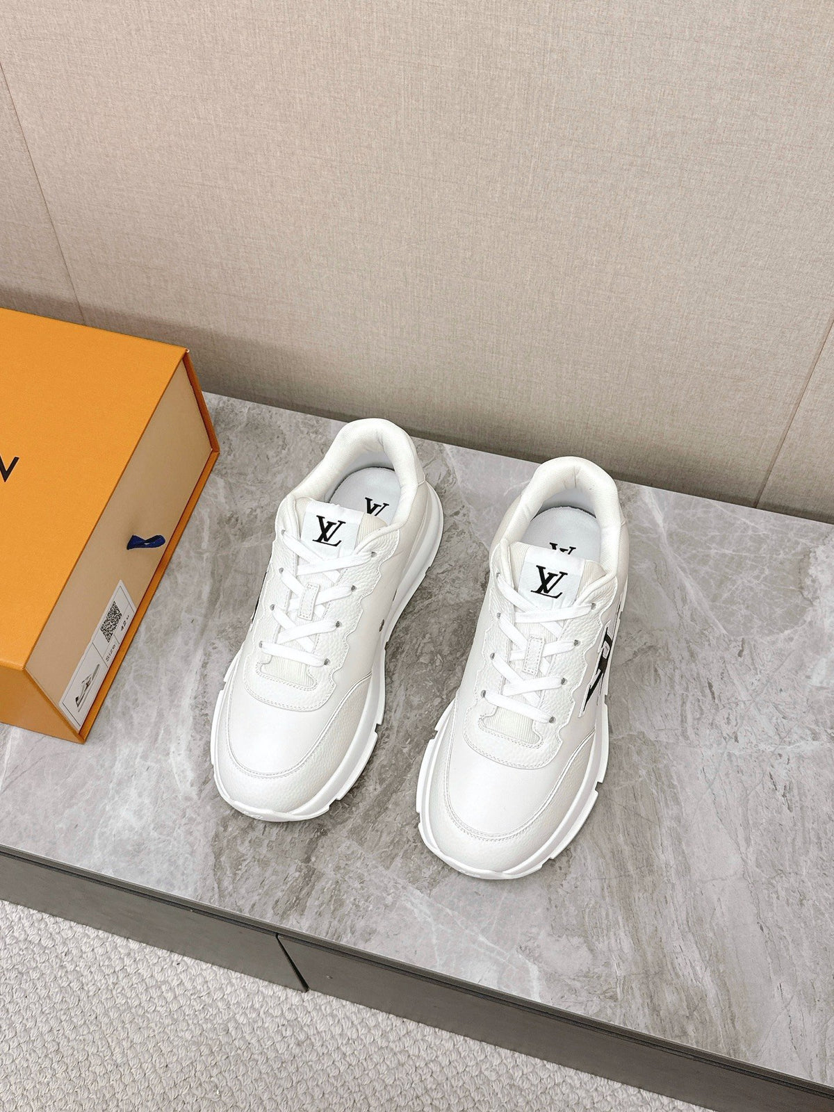 LV Women White Leather Sneakers