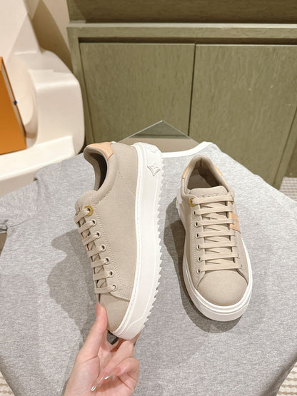 LV Women Beige Canvas Sneakers