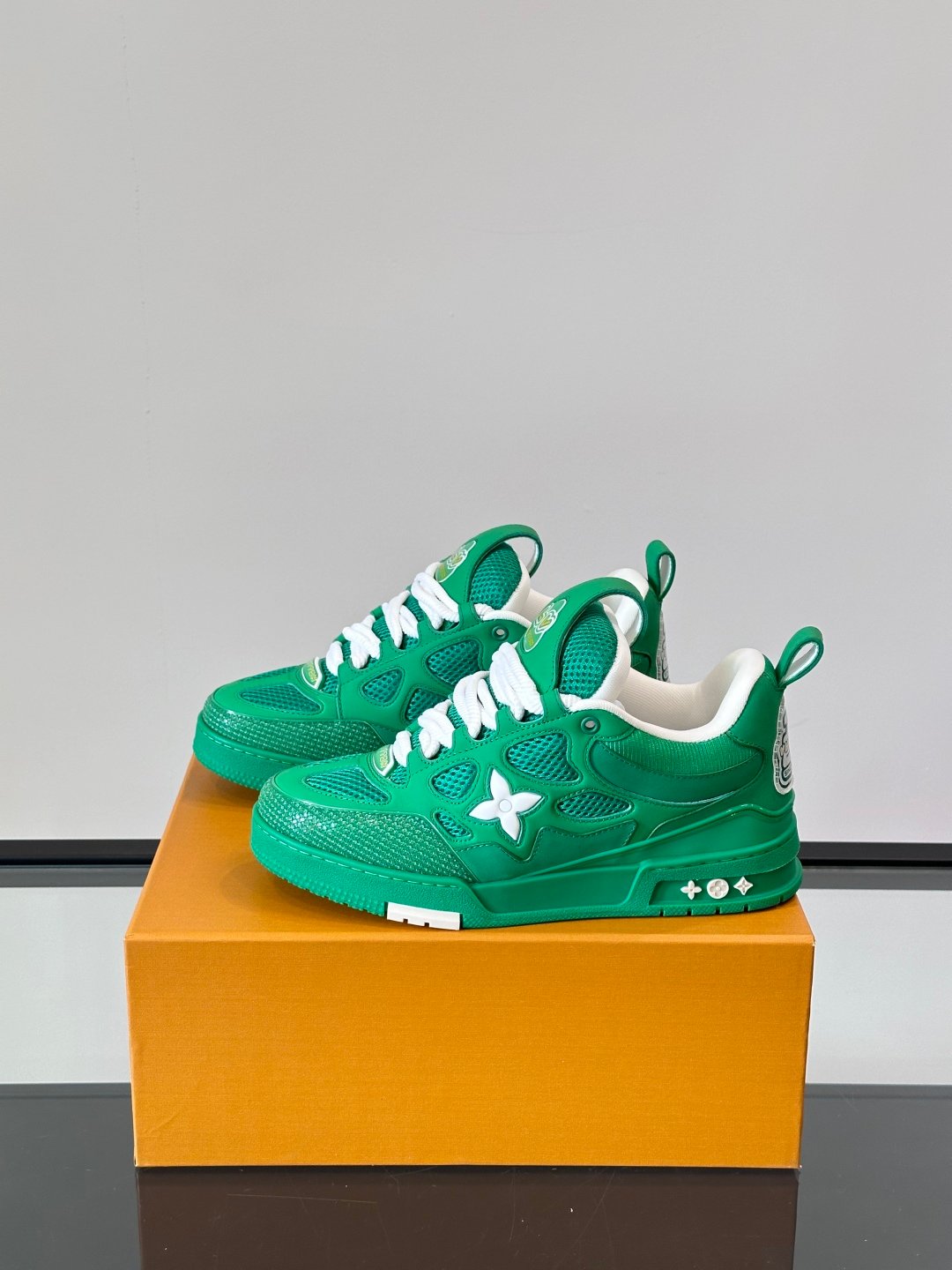 LV Men Green Mesh Sneakers