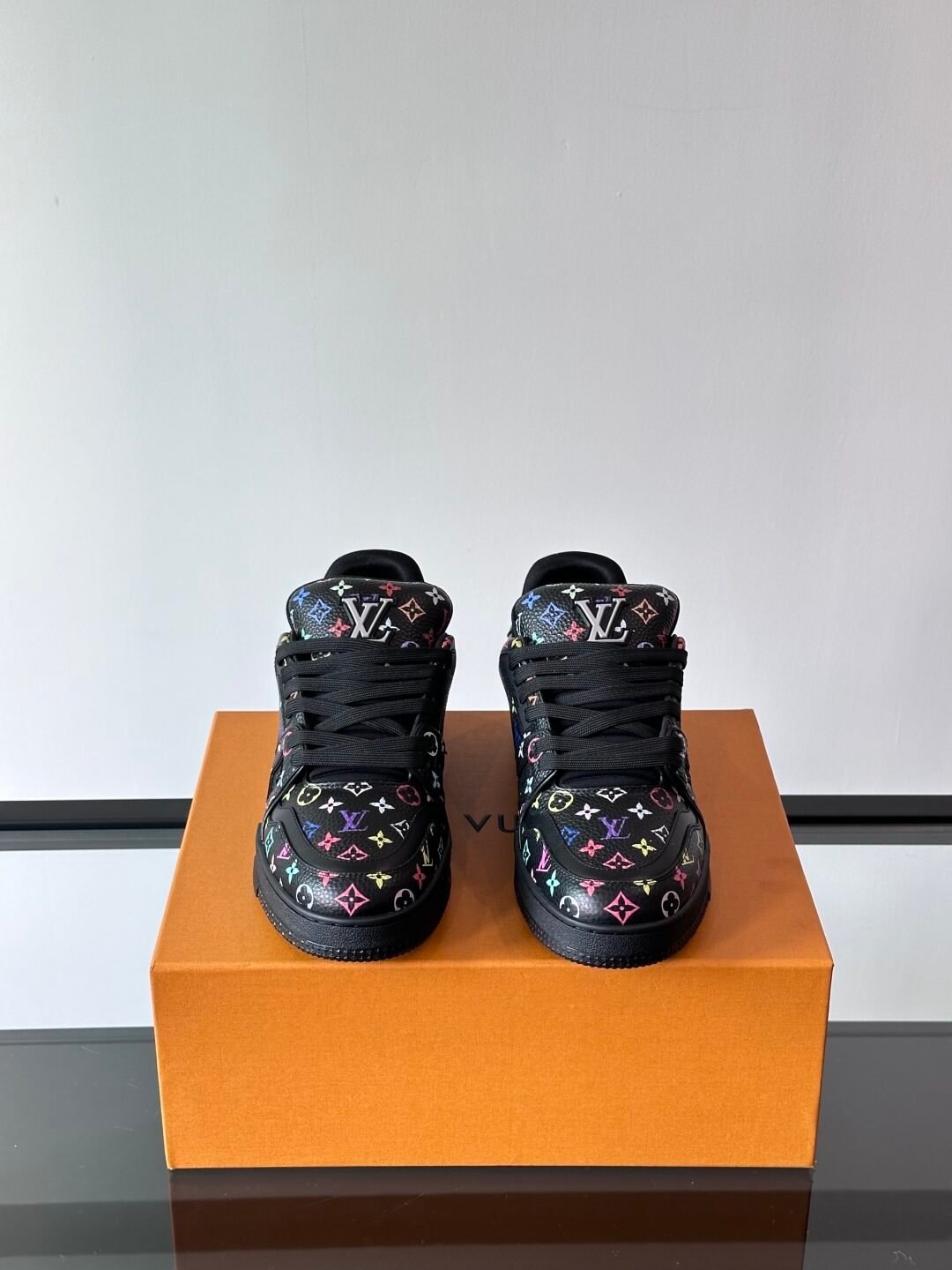 LV Men Black Multicolor Leather Sneakers