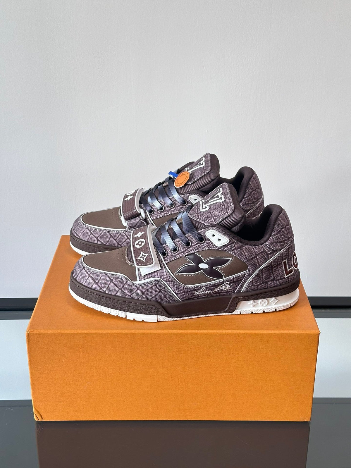 LV Men Brown Textile Sneakers