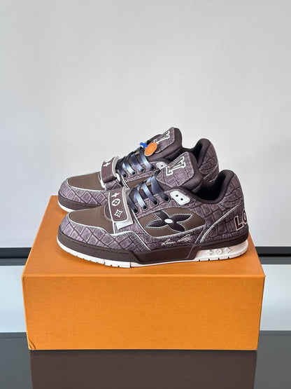 LV Men Brown Textile Sneakers